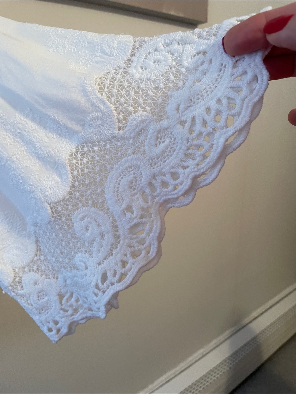 White Lace Boho Women's Top - Picture 3 of 5